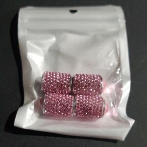 Pink Rhinestone Tire Air Caps